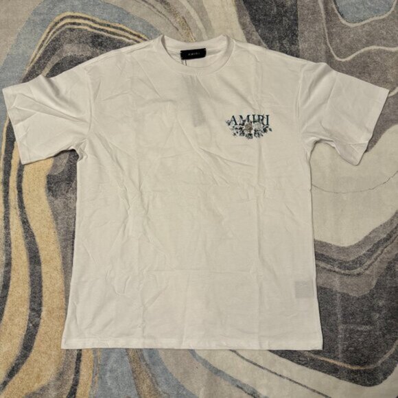 Amiri Floarl Logo White Tee Mens Size Large - Picture 1 of 4